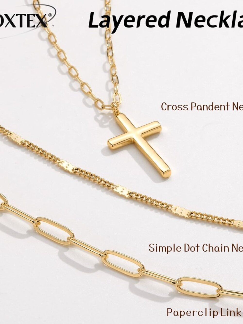 Layered Gold Necklaces for Women, Stackable Dainty 14K Gold Silver Plated Trendy - Picture 8 of 9